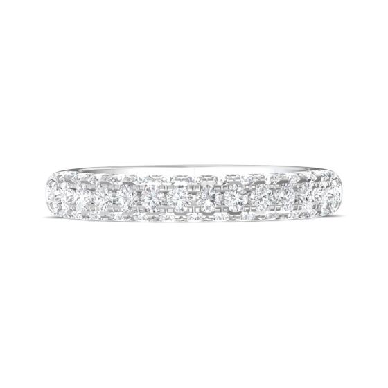 Triple Row Diamond Eternity Ring Pave Setting In Platinum  (1.50Ct. Tw.)