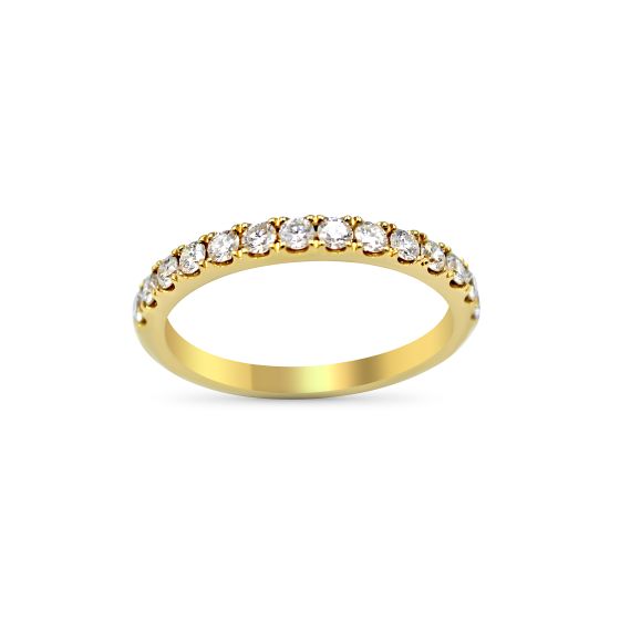 Ladies Wedding Band Set In 18K Yellow Gold