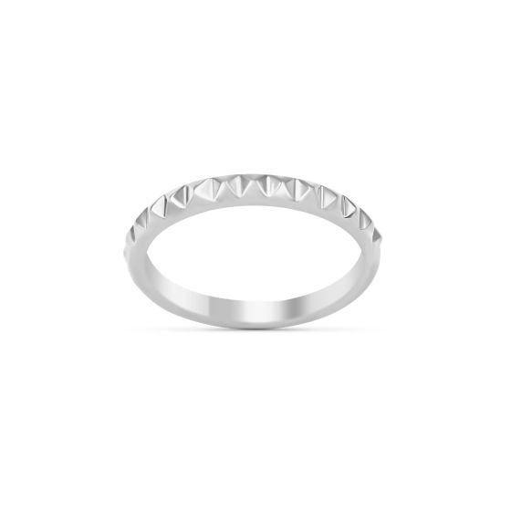 Stylish Wedding Band Set in 18K White Gold 