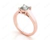 Princess Cut Solitaire Diamond Engagement Ring with 4 Claw Set centre stone in 18K Rose