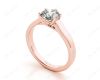 Round Cut Diamond Engagement Ring with Six Prong set centre stone in 18K Rose