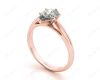 Pear Cut Solitaire Diamond Engagement Ring in six claw setting in 18K Rose