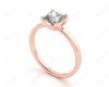 Princess Cut Classic Diamond Engagement Ring Four Caw Setting In 18K Rose