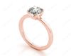 Round Brilliant Cut Diamond Engagement Ring with Claw set centre stone in 18K Rose