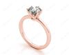 Round Cut Diamond Engagement Ring with Claw set centre stone in 18K Rose