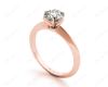 Round Cut Classic Six Claw Diamond Engagement Solitaire Ring in 18k Rose