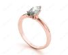 Marquise Cut Classic Six Claw Diamond Engagement Solitaire Ring in 18K Rose