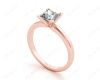 Princess Cut Diamond Engagement Ring with Claw set centre stone in 18K Rose