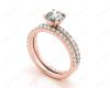 Round Cut Diamond Engagement ring with claw set centre stone in 18K Rose