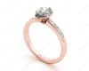 Pear Cut Diamond Engagement ring with six claws centre stone in 18K Rose