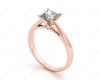 Princess Cut Four Claw Set Diamond Ring   in 18K Rose