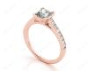 Princess Cut Diamond Engagement Ring with Claw set centre stone in 18K Rose