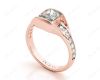 Radiant Cut Diamond Ring with Tension set centre stone in 18K Rose