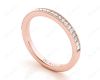 Diamond Wedding Band with Milgrain Setting Stones in 18K Rose