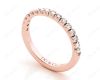 Diamond Wedding Band with Pave Setting Stones in 18K Rose