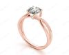 Round Cut Diamond Solitaire Ring claw set in 18K Rose