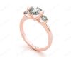 Round Cut Classic Trilogy Tension Set Diamond Ring in 18K Rose