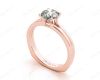 Solitaire Split Band Round Cut Four Claw Diamond Ring. in 18K Rose