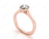 Round Cut Solitaire Diamond Engagement Ring with Four Prong set centre stone in 18K Rose