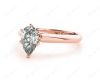 Pear Cut Solitaire Diamond Engagement Ring in six claw setting in 18K Rose