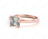 Princess Cut Classic Diamond Engagement Ring Four Caw Setting In 18K Rose