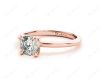 Cushion Cut Classic Four Claw Diamond Solitaire Ring in 18K Rose