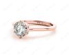 Round Cut Classic Six Claws Diamond Solitaire Ring in 18K Rose Gold