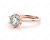 Round Cut Diamond Engagement Ring with Claw set centre stone in 18K Rose