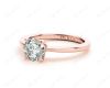 Round Cut Classic Four Claws Diamond Solitaire Ring in 18K Rose