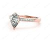 Pear Cut Diamond Engagement ring with six claws centre stone in 18K Rose