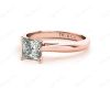 Princess Cut Four Claw Set Diamond Ring   in 18K Rose