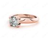 Cushion Cut Classic Four Claws Diamond Engagement Ring in 18K Rose