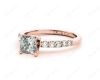 Princess Cut Diamond Engagement ring with four Prongs centre stone in 18K Rose