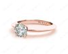 Round Cut Classic Four Claws Diamond Solitaire Ring in 18K Rose