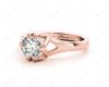 Round Cut Diamond Solitaire Engagement Ring in Split Interwoven Six Prongs Setting in 18K Rose Gold