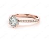 Round Cut Six Claw Set Diamond Ring with Round cut Diamonds  in 18K Rose