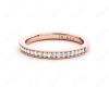 Diamond Wedding Band with Milgrain Setting Stones in 18K Rose