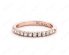 Diamond Wedding Band with Pave Setting Stones in 18K Rose