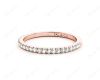 Wedding Diamond Ring with Micro Pave Setting in 18K Rose