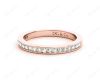 Diamond Wedding Band with Channel Setting Stones in 18K Rose