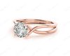 Round Cut Diamond Solitaire Ring claw set in 18K Rose