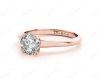 Round Cut Diamond Engagement Claw Set Solitaire Ring in 18K Rose