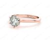 Solitaire Round Cut 6 Claw Diamond Engagement Ring With A Tapered Band  In 18K Rose