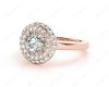 Round Cut Double Halo Diamond Engagement ring with claw set centre stone in 18K Rose