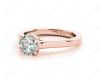 Round Cut Solitaire Diamond Engagement Ring with Four Prong set centre stone in 18K Rose