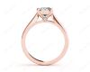 Princess Cut Solitaire Diamond Engagement Ring with Claw set centre stone with a Tapered Band in 18K Rose