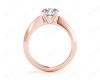 Round Cut Solitaire Diamond Engagement Ring with Four Prong set centre stone and a Knife Edge Band in 18K Rose