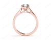 Asscher Cut Solitaire Diamond Engagement Ring with 4 Claw set centre stone in 18K Rose