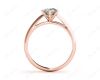 Pear Cut Solitaire Diamond Engagement Ring in six claw setting in 18K Rose