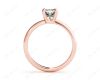 Cushion Cut Classic Four Claw Diamond Solitaire Ring in 18K Rose